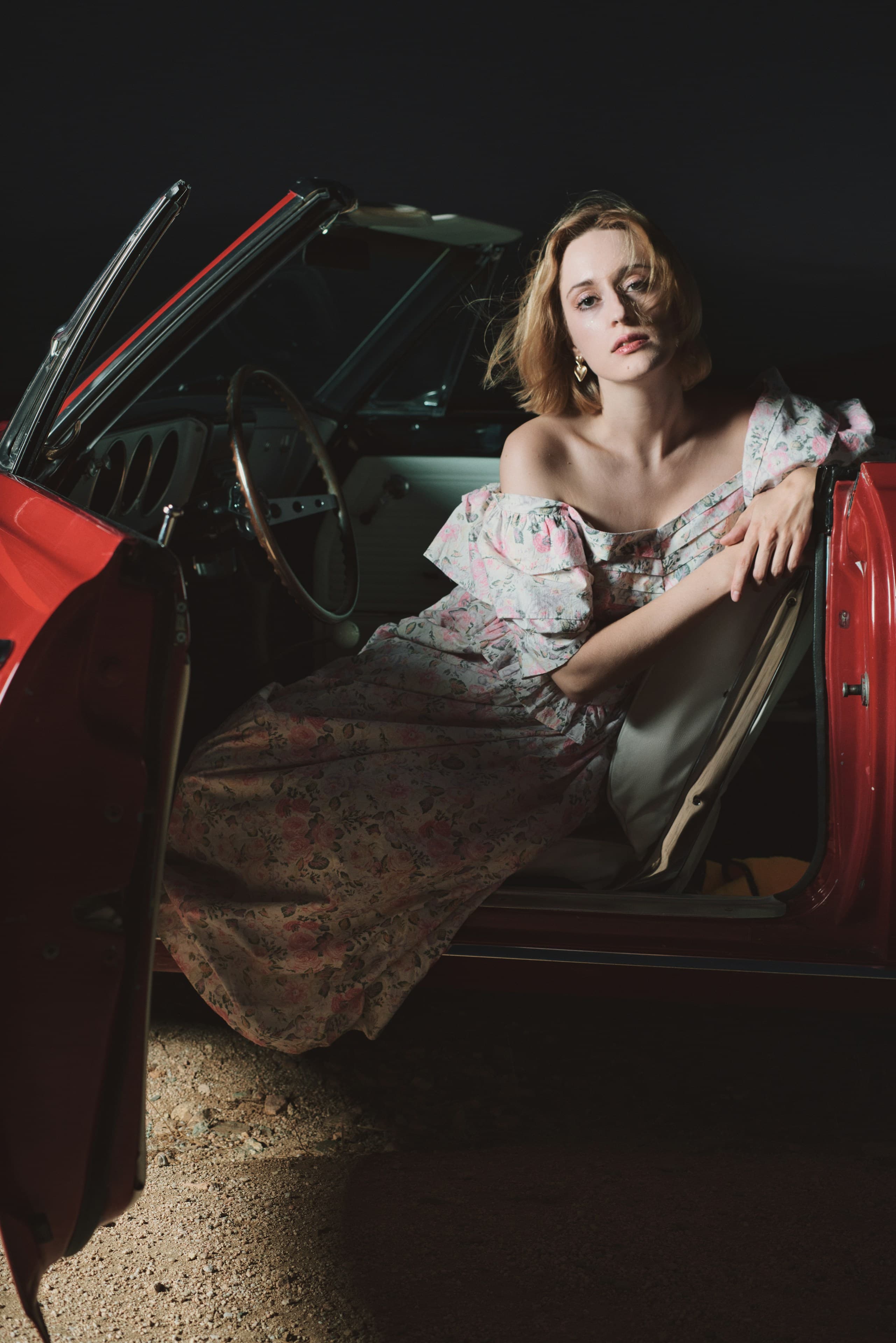 A woman wearing a dress